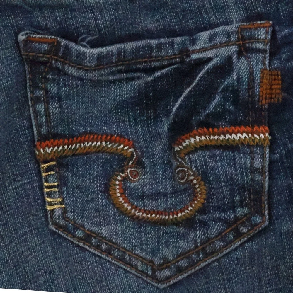LA‎ Idol USA Y2K Denim Bermuda Shorts Womens Size 3 Jorts Embroidered Indie